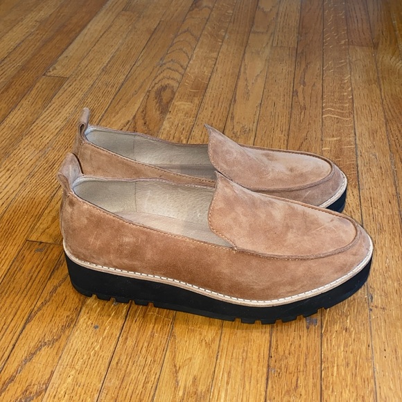 Eileen Fisher Ells Platform Loafers Size 6.5 Brown Suede Slip On Sneakers - Picture 8 of 10